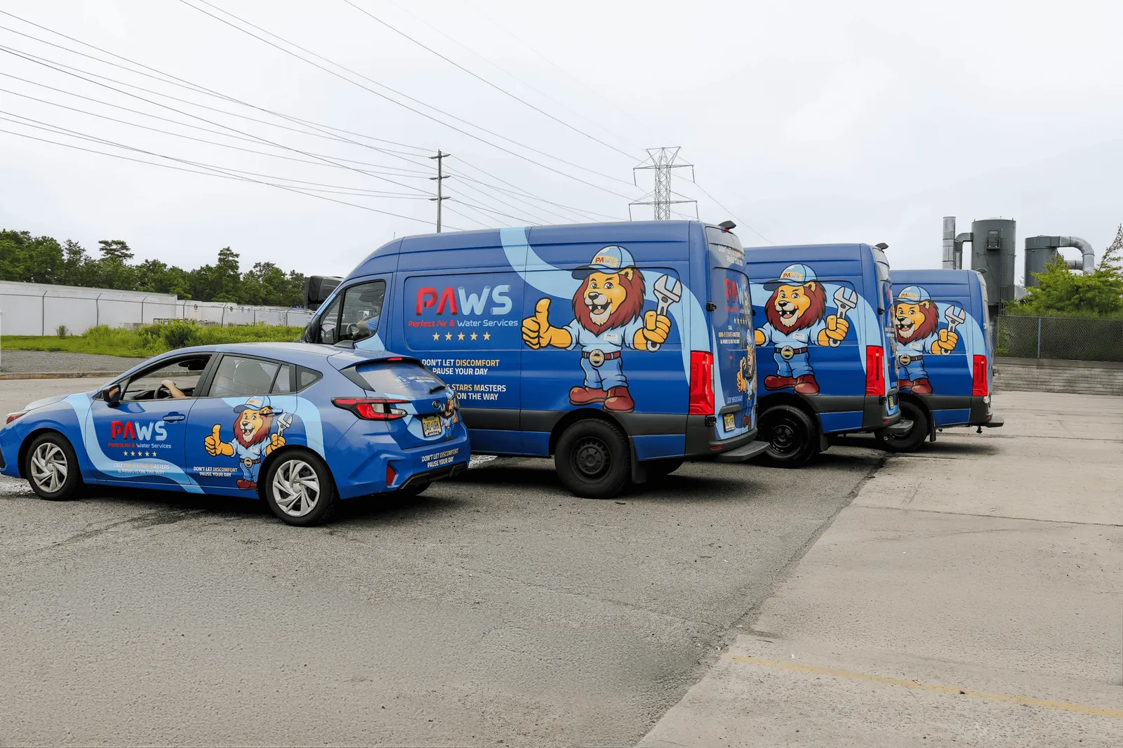 Perfect Air and Water service vehicles in New Jersey.