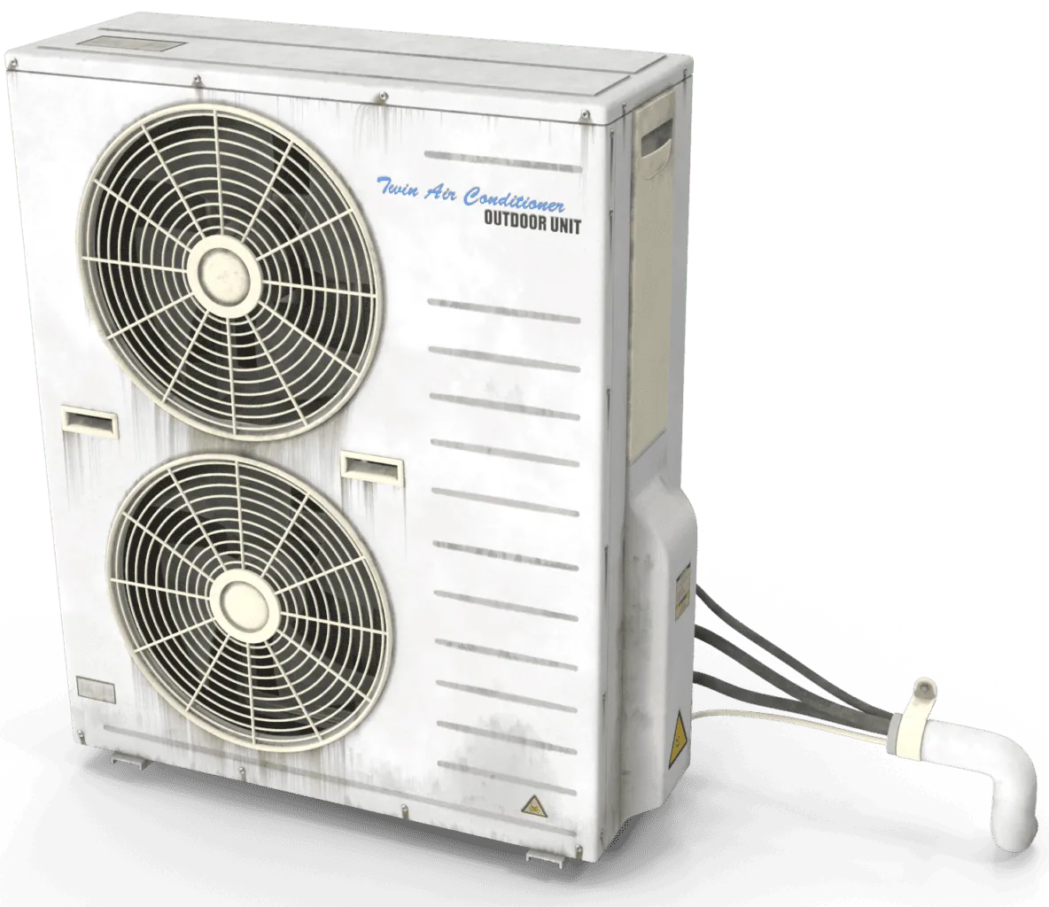 Commercial HVAC unit cutout.