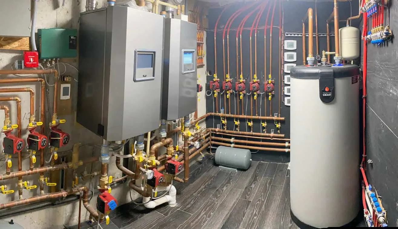 Mechanical room installation by Perfect Air & Water