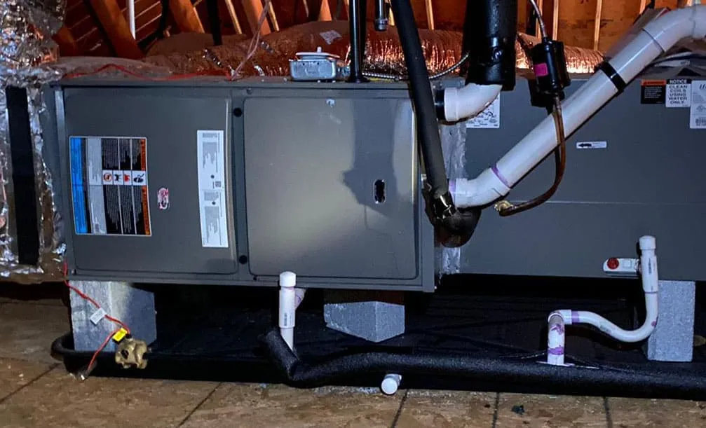 HVAC installation piping and equipment