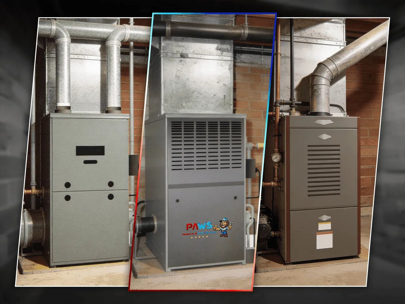 Air conditioning and furnace units in a commercial HVAC system in New Jersey.