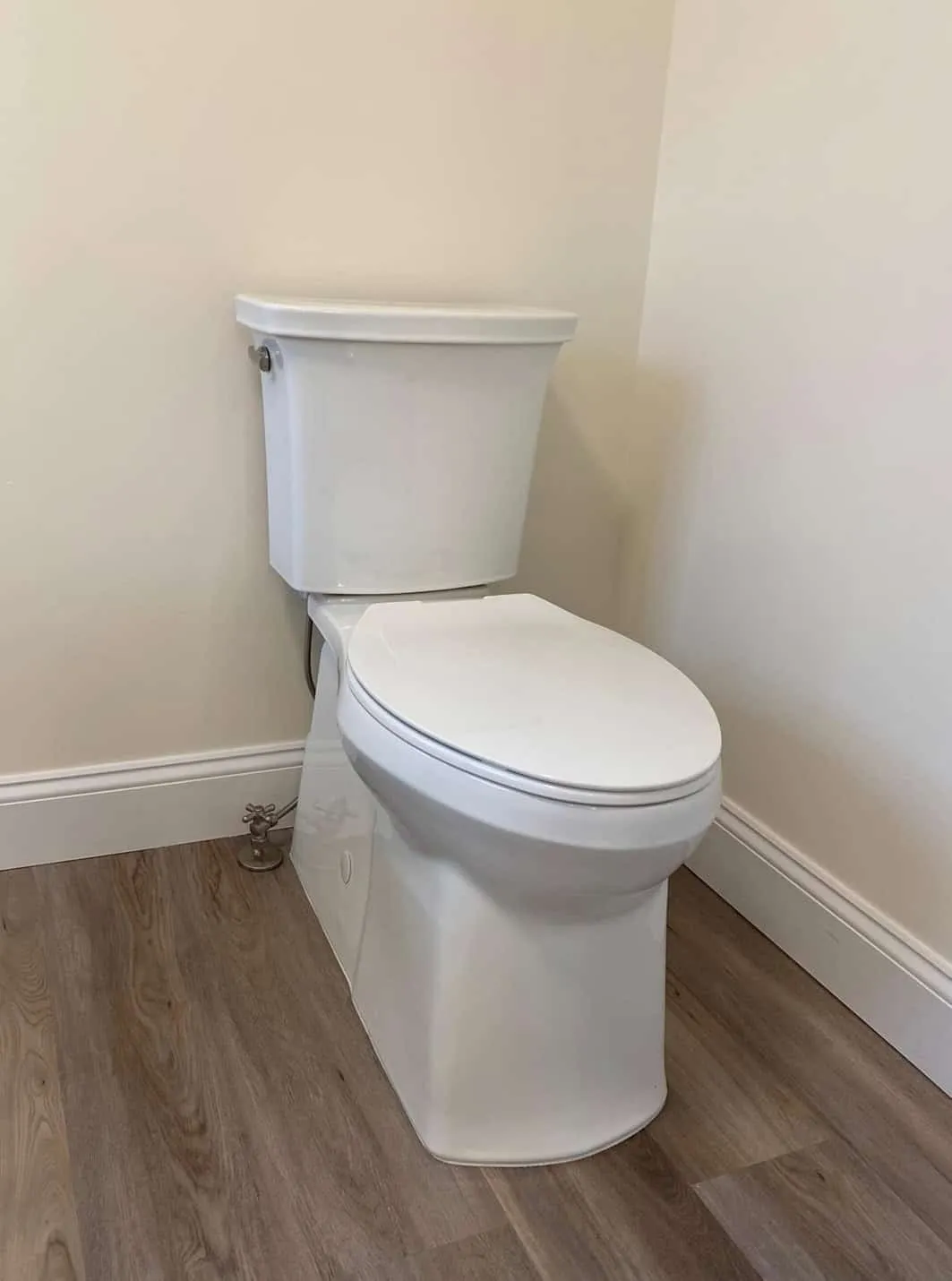 Completed bathroom plumbing work