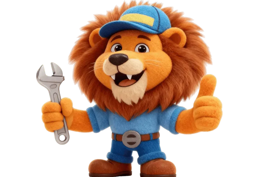 Perfect Air & Water lion mascot