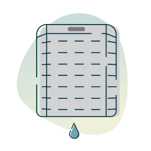 High-quality HVAC air filter with water droplet, representing air and water treatment services.