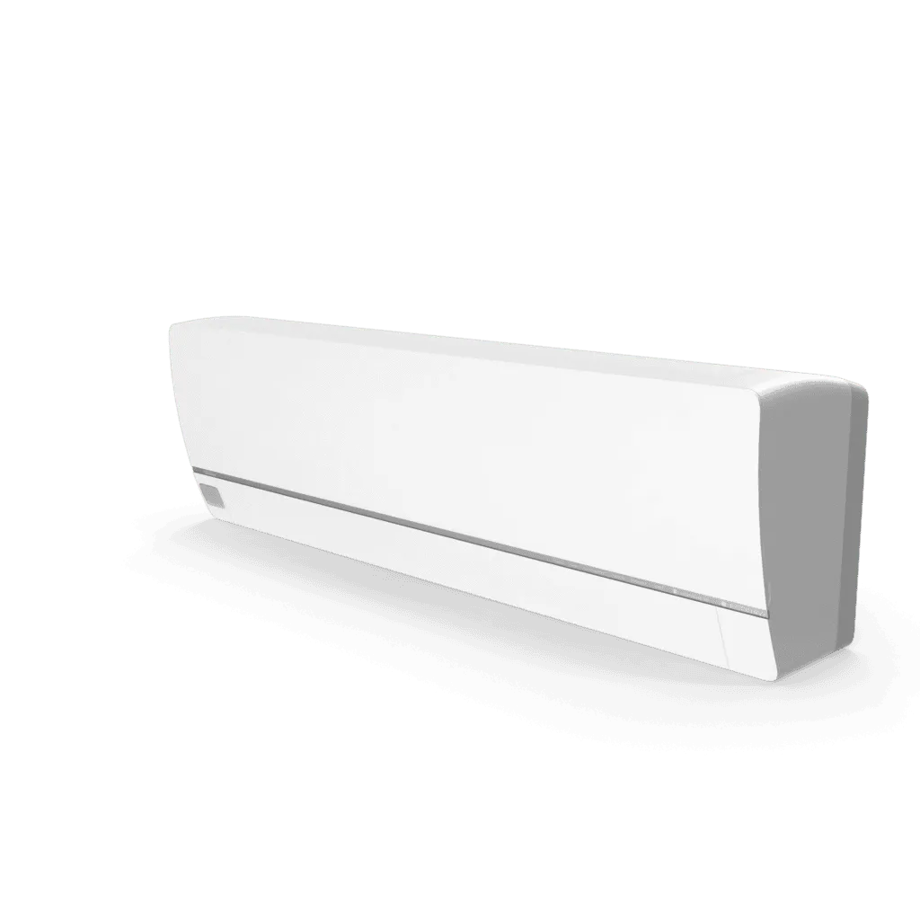 Wall-mounted ductless mini-split unit.