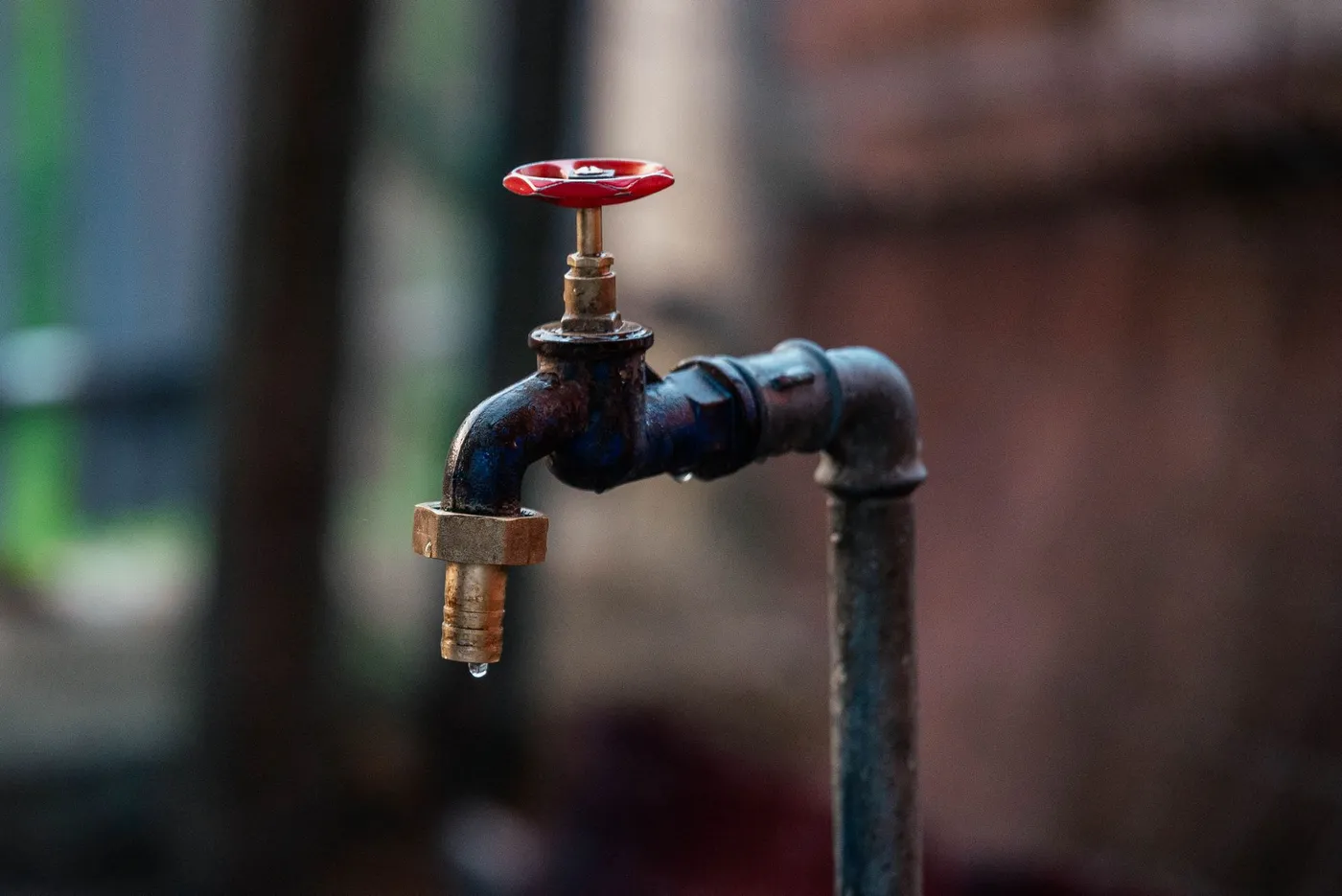Homeowner reading a residential water meter to check for a hidden leak.